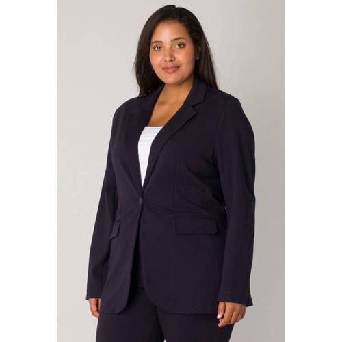 Base Level Curvy blazer Yacey donkerblauw afbeelding