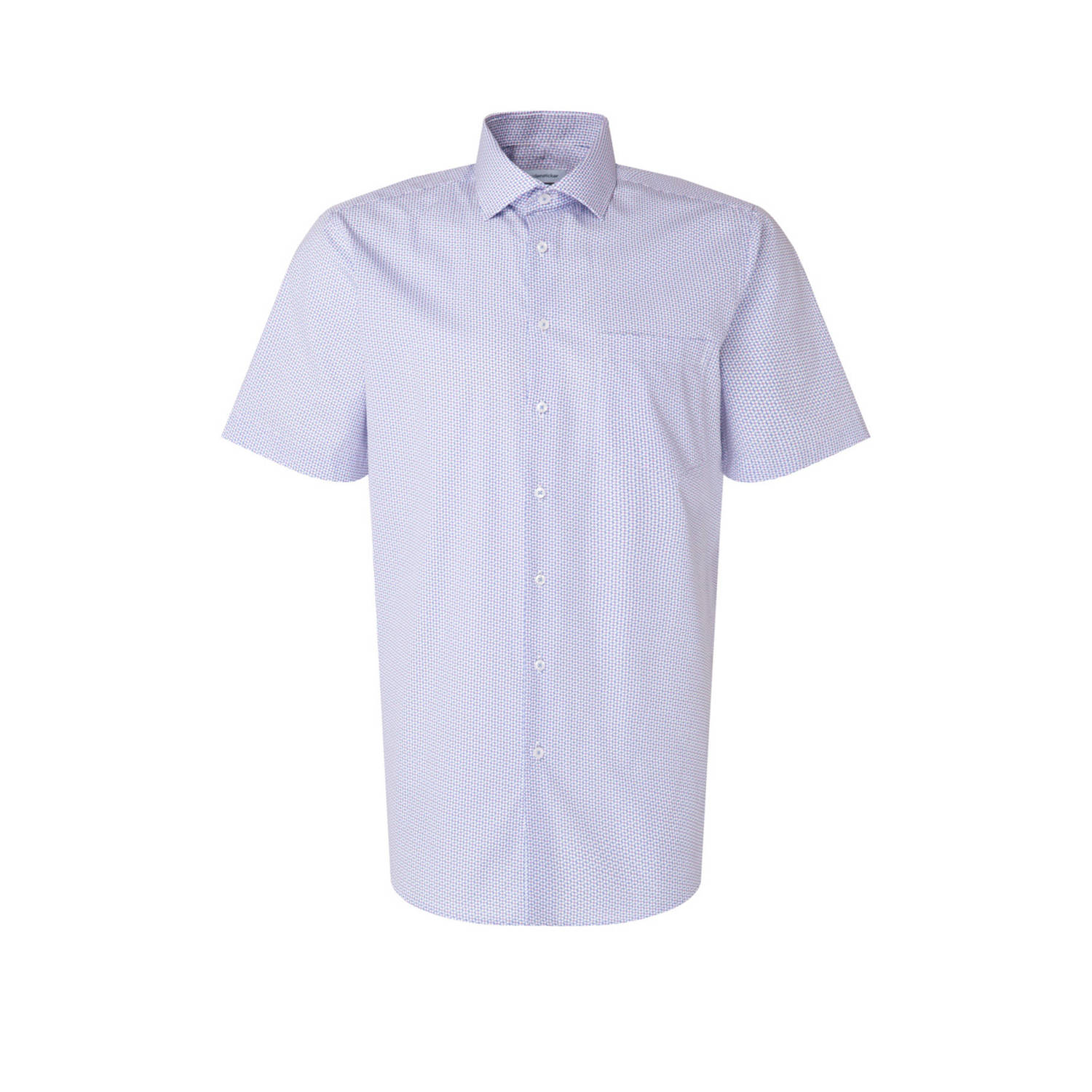 Seidensticker regular fit overhemd met all over print roze blauw