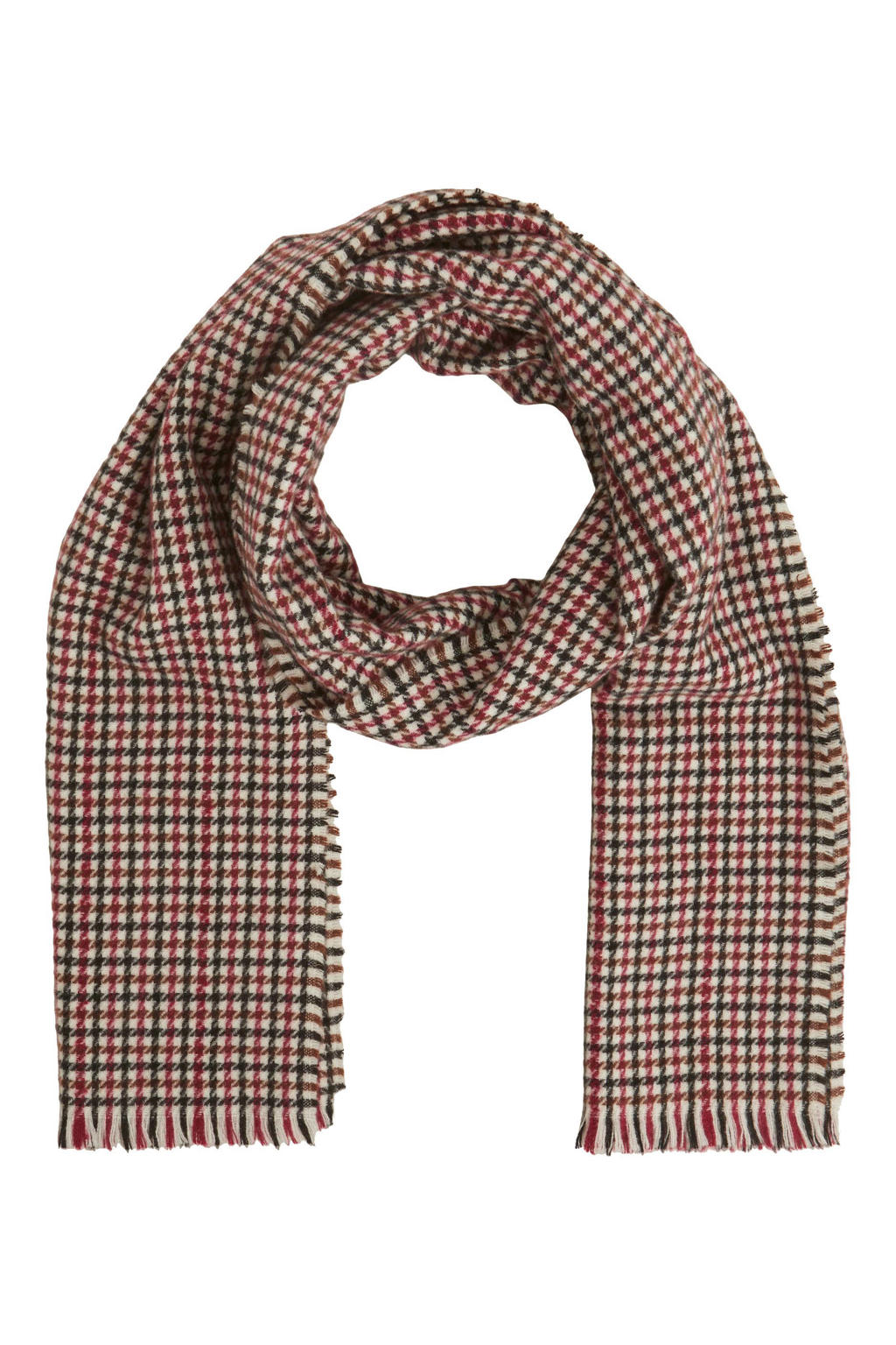 VILA geruite sjaal VIDEBREE rood/beige/zwart