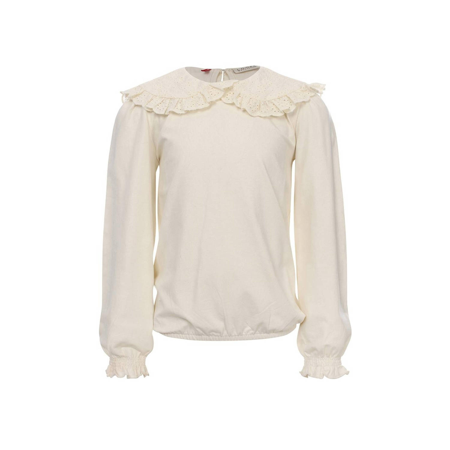 LOOXS little top offwhite Wit Meisjes Stretchkatoen Peter Pan-kraag Effen 104