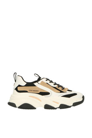 chunky sneakers zwart/beige