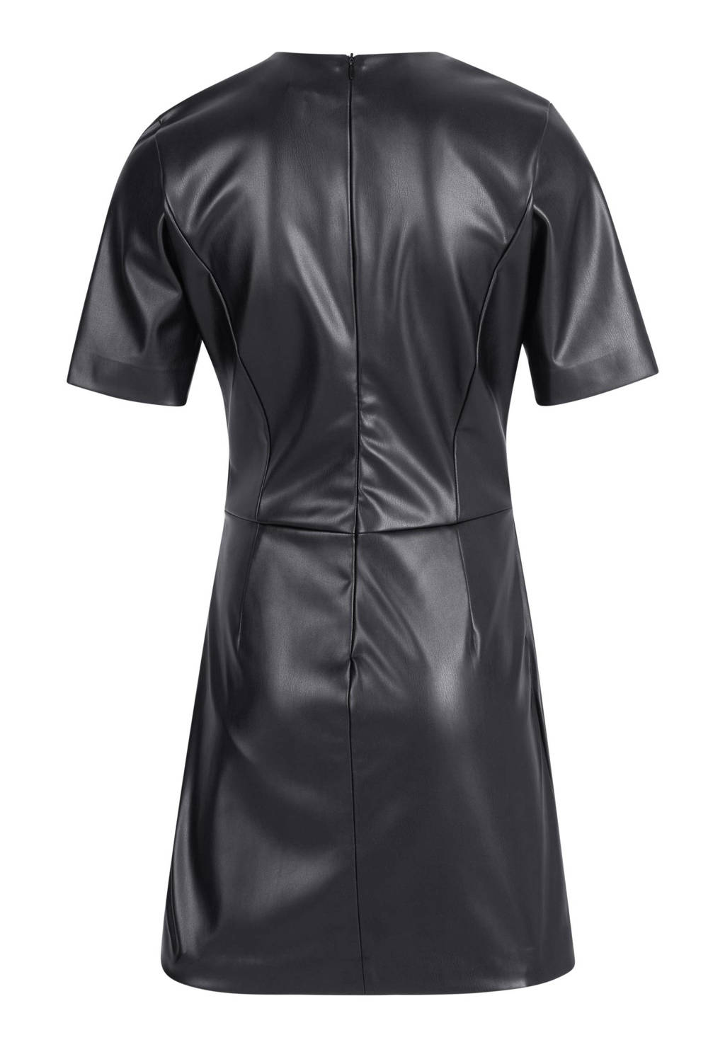 Zwart Jurkje Shoeby Leren Jurk Jurk Shoeby Boots Structuur Jurk