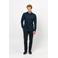Profuomo slim fit strijkvrij overhemd met extra lange mouw navy