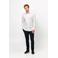 Profuomo slim fit gebreid overhemd wit