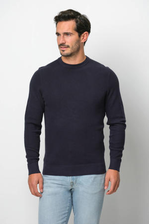 gemêleerde trui donkerblauw