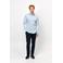 Profuomo slim fit gebreid overhemd blauw