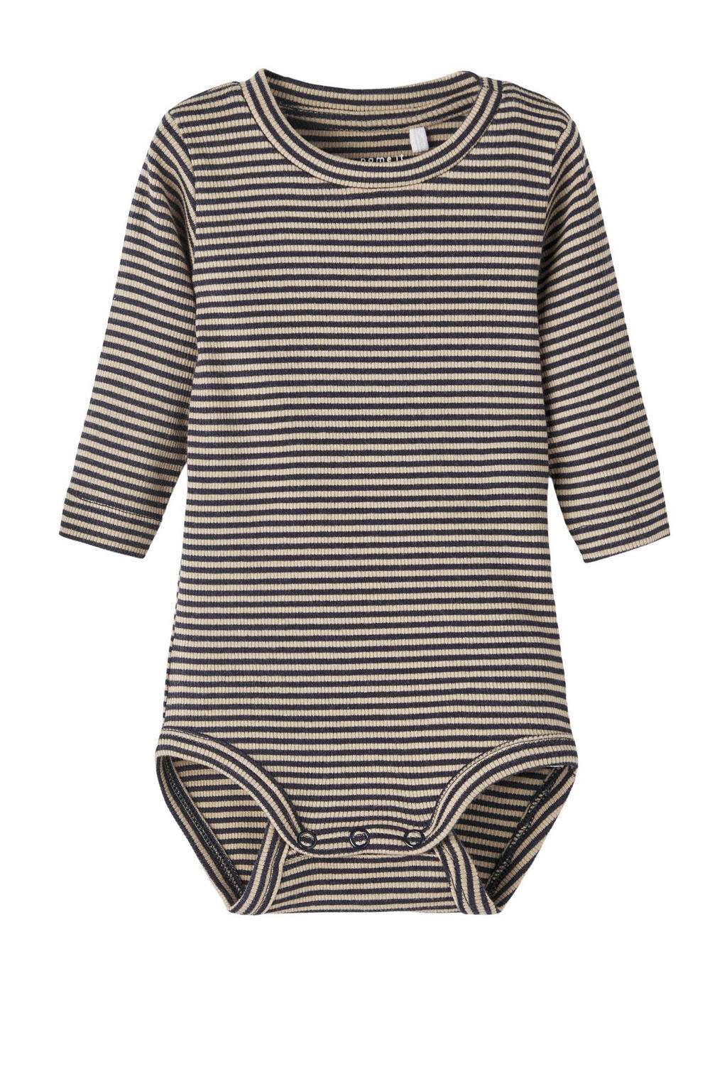 NAME IT BABY gestreepte romper NBMKERRO donkerblauw/zand wehkamp