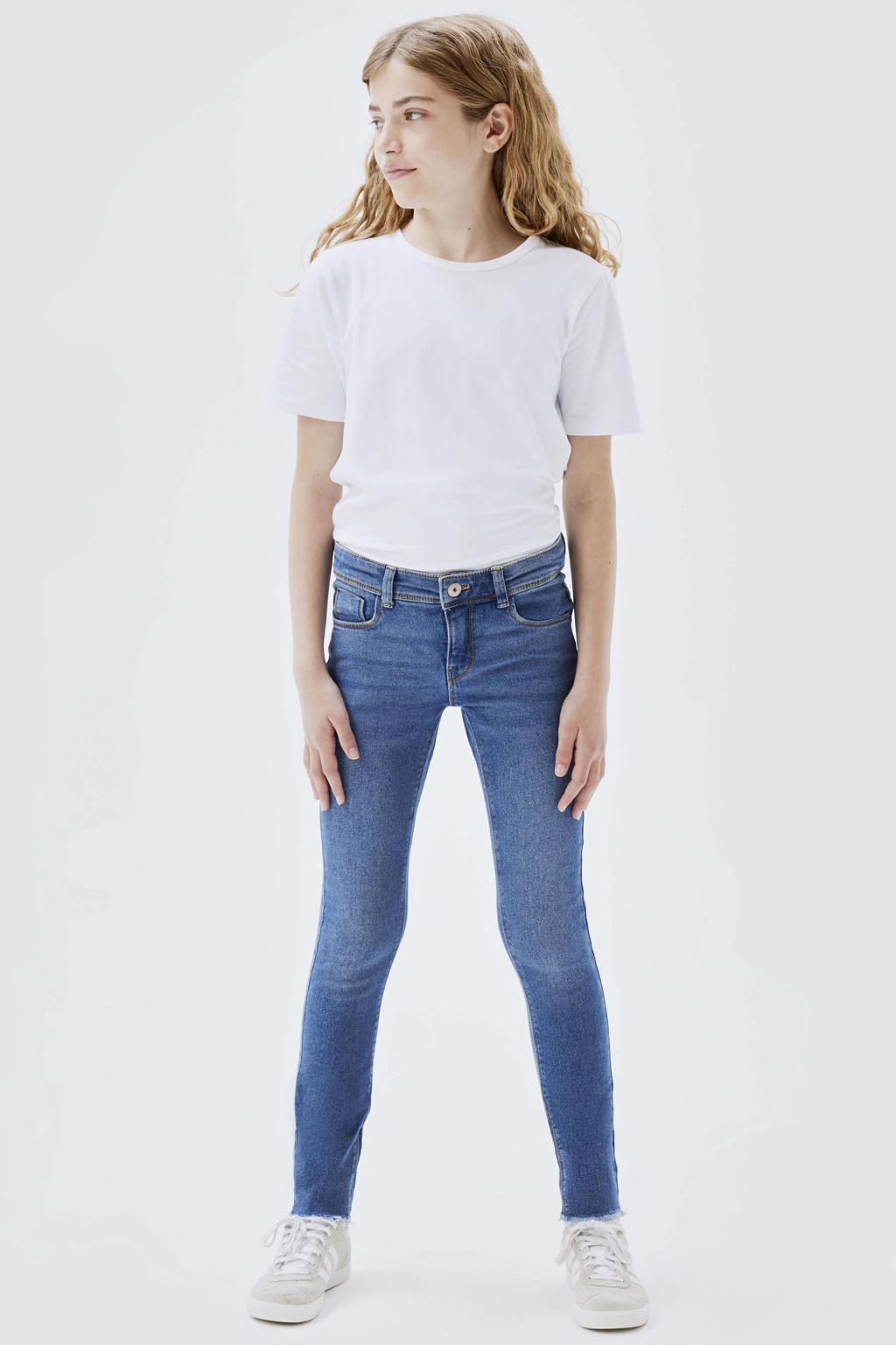 NAME IT KIDS skinny jeans NKFPOLLY medium blue denim