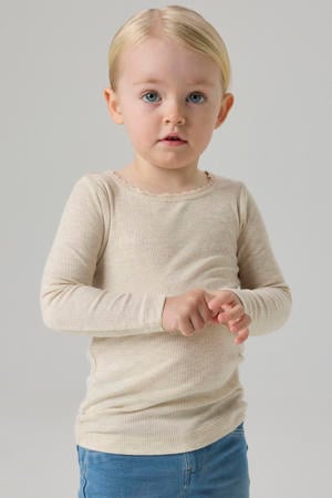 ribgebreide longsleeve NMFKAB zand melange