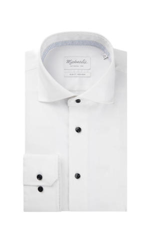 slim fit strijkvrij overhemd SHIRT CUTAWAY white