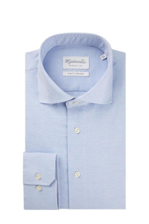 slim fit strijkvrij overhemd SHIRT CUTAWAY blue