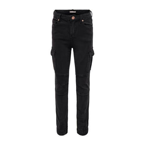 KIDS ONLY GIRL slim fit cargobroek KOGMISSOURI zwart afbeelding