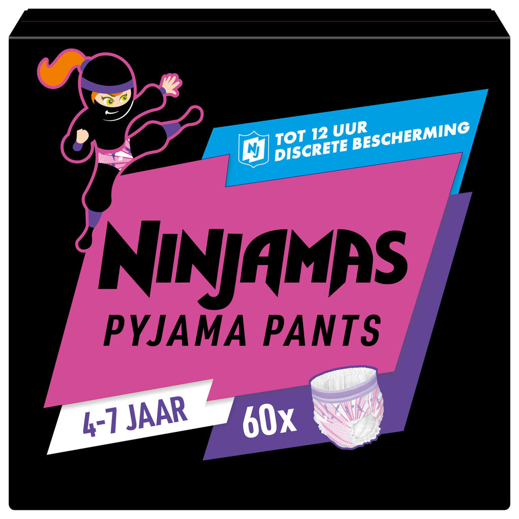 Pampers Ninjamas Pyjama Pants pyjamabroekjes Meisjes 4-7 Jaar (17-30kg) - 60 stuks