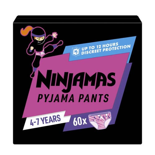 Pampers Ninjamas Pyjama Pants luierbroekjes Maat 7 Meisje (17-30kg) - 60 stuks maandbox