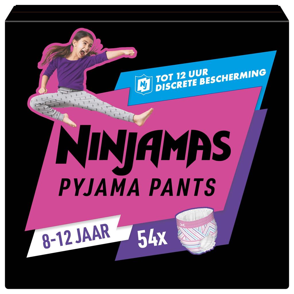 Pampers Ninjamas Pyjama Pants pyjamabroekjes Meisjes 8-12 Jaar (27-43kg) - 54 stuks
