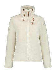 thumbnail: Witte dames Icepeak teddy vest Colony met melée print, lange mouwen, opstaande kraag en ritssluiting