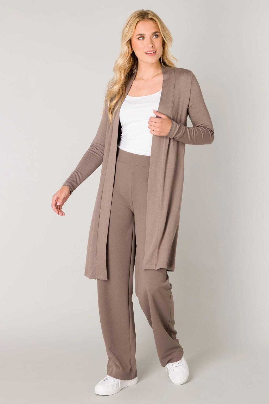Base Level vest Yayla long taupe