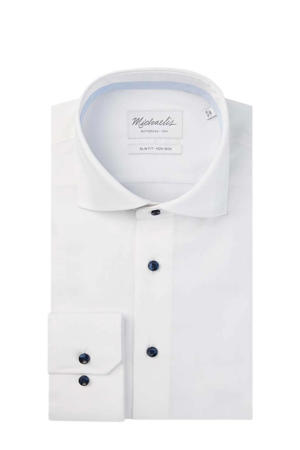 slim fit strijkvrij overhemd wit