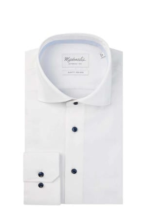 slim fit strijkvrij overhemd wit