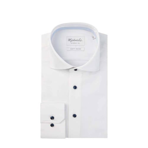 Michaelis slim fit strijkvrij overhemd wit afbeelding