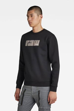 sweater RAW met logo dk black
