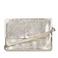 Manfield metallic leren crossbody tas goudkleurig