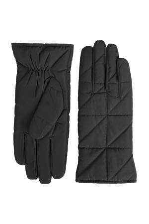 doorgestikte handschoenen Emira zwart