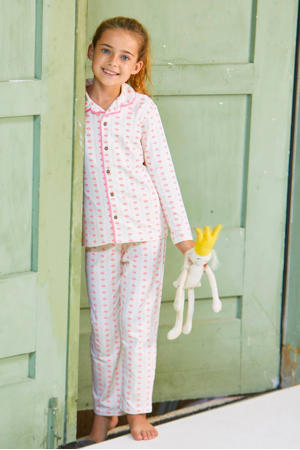 pyjama met all over print roze/beige