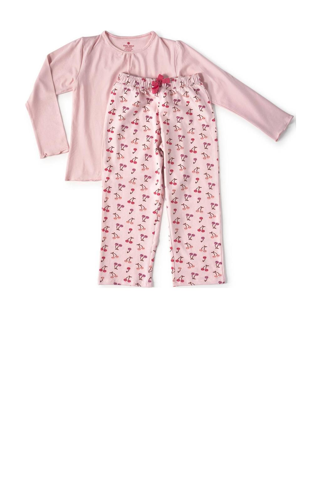 Little Label pyjama met katoen roze | wehkamp