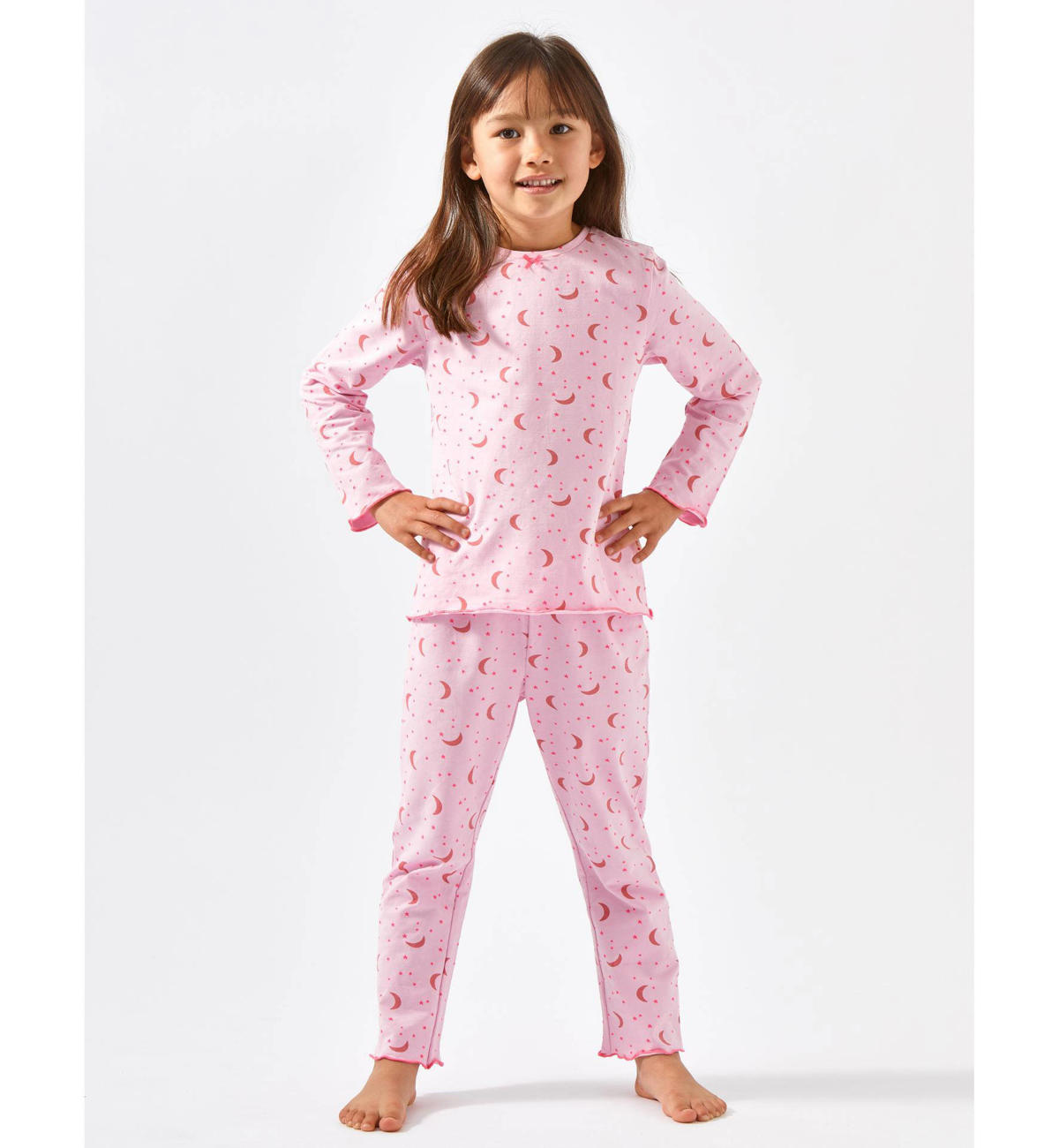 Pyjama Lable Little Label pyjama met all over print roze/donkerroze | wehkamp