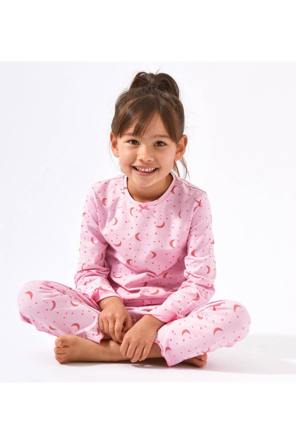 Little Label pyjama met all over print roze/donkerroze | wehkamp