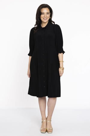 blousejurk DOLCE van travelstof zwart