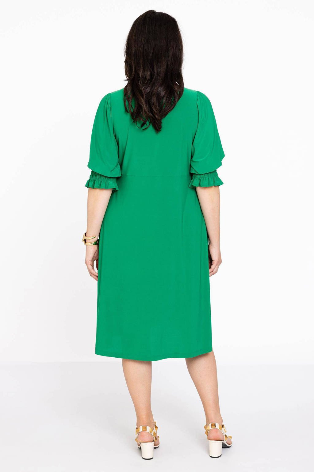 YOEK blousejurk DOLCE van travelstof groen wehkamp