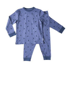   pyjama met all over print blauw/donkerblauw