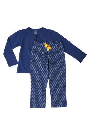 pyjama met all over print donkerblauw