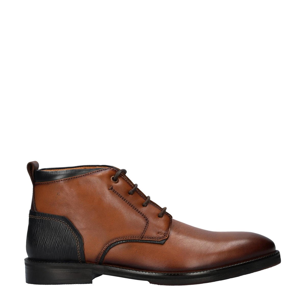 Nelson Anthony leren veterschoenen cognac wehkamp