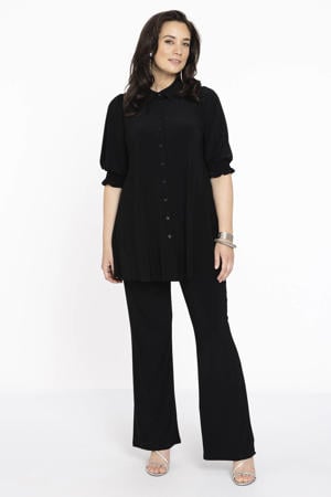 blouse DOLCE van travelstof zwart