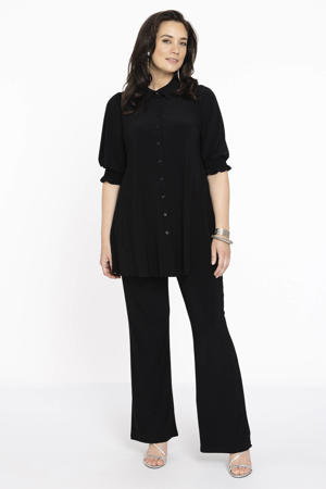 blouse DOLCE van travelstof zwart