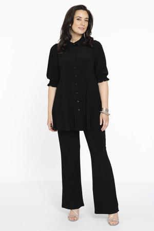 blouse DOLCE van travelstof zwart