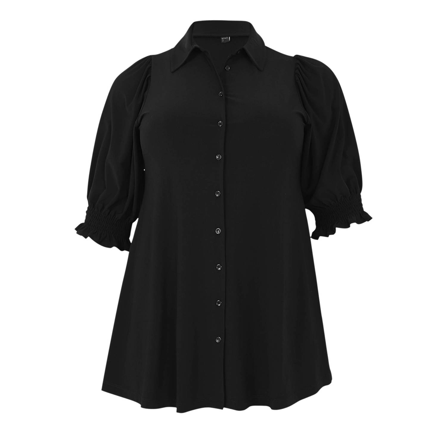 Yoek blouse DOLCE van travelstof zwart