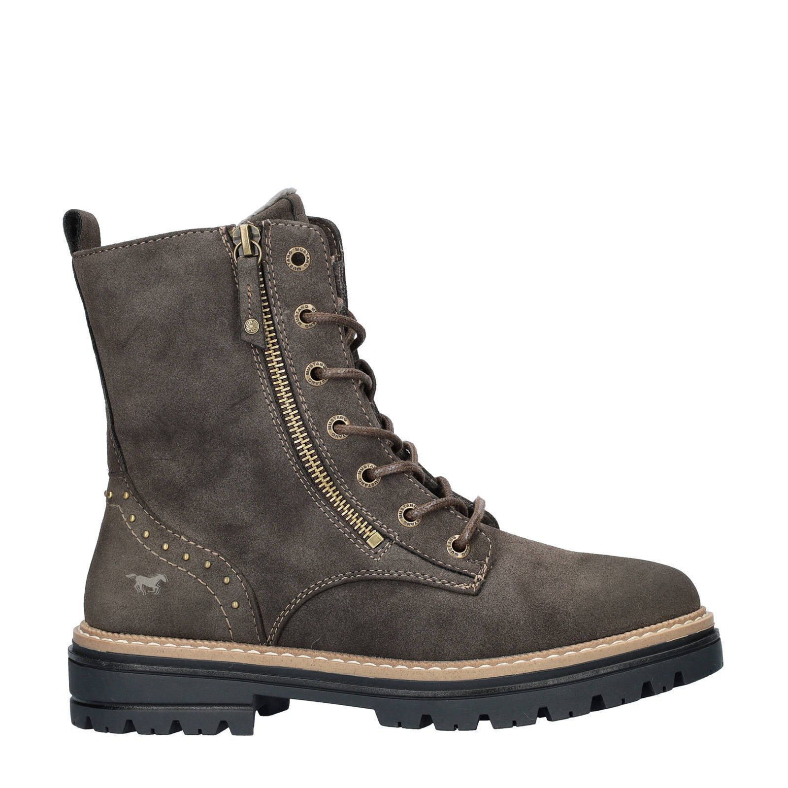 Grijze outlet veterboots dames