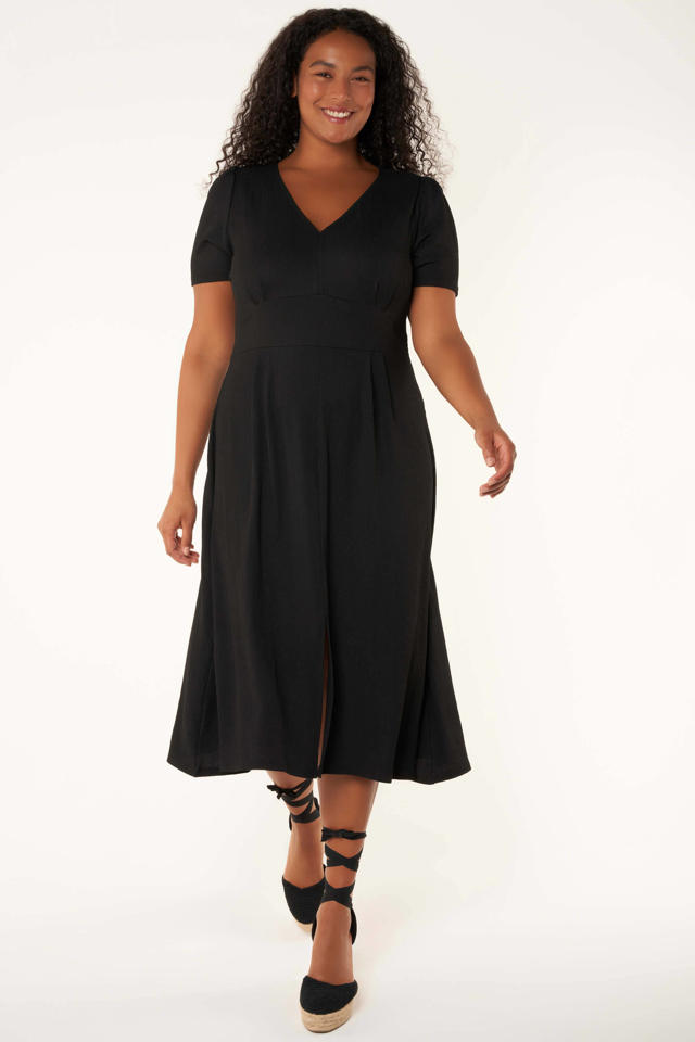 Geen room karbonade MS Mode A-lijn jurk zwart | wehkamp