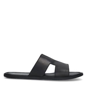 leren slippers donkerbruin