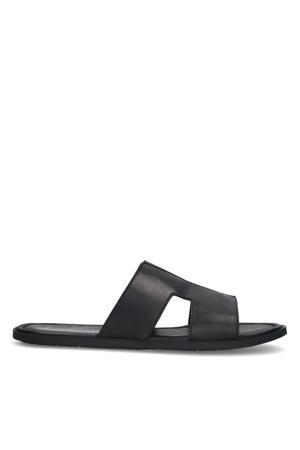 leren slippers donkerbruin