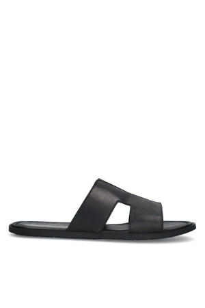 leren slippers donkerbruin