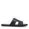 Manfield leren slippers donkerbruin
