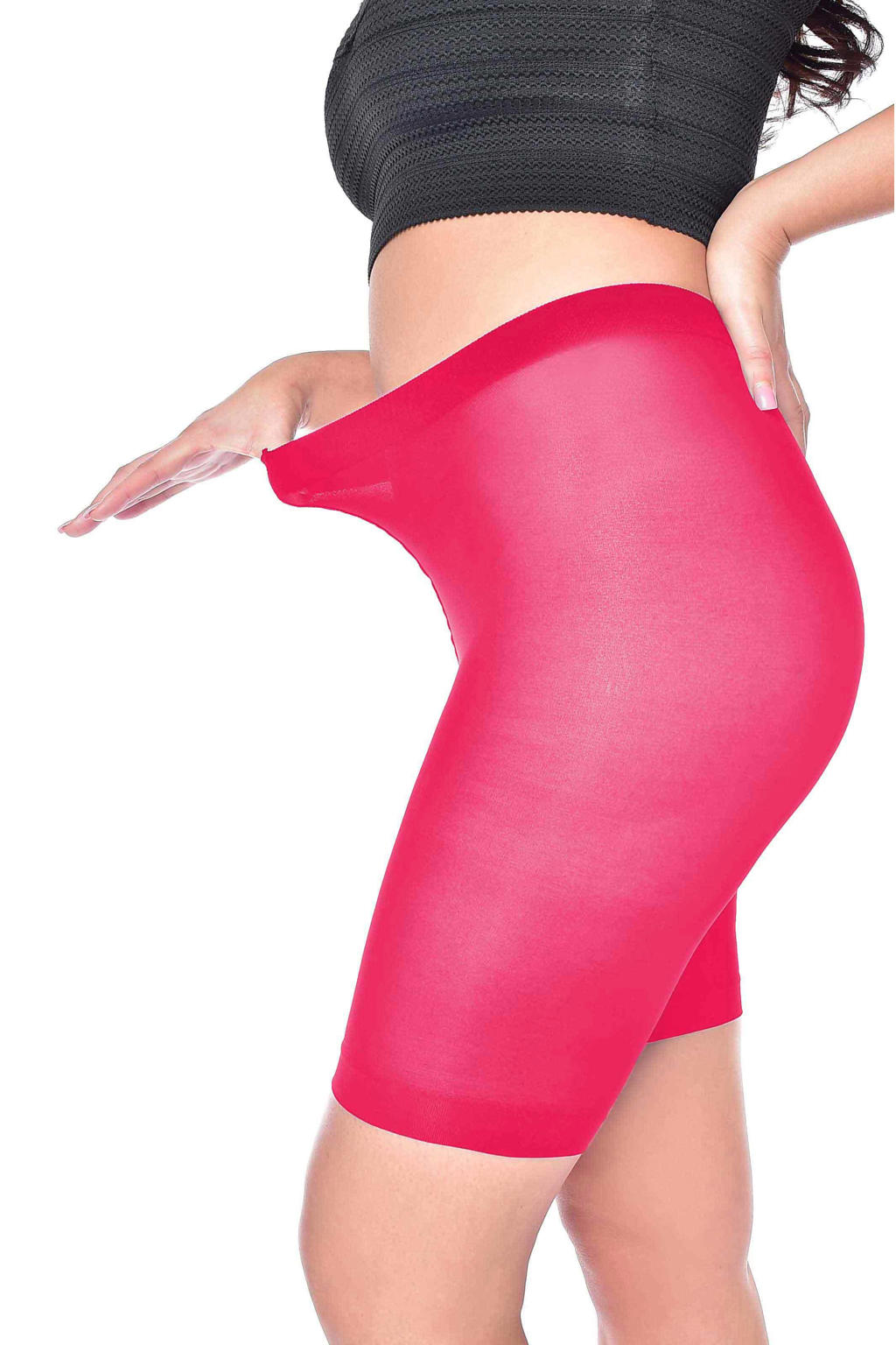 Roze dames Pamela Mann Plus Size cycling short van nylon met effen