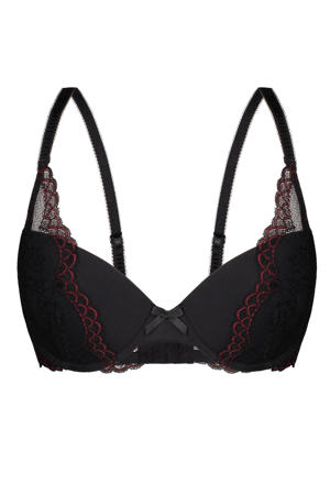 Wehkamp Sassa Mode voorgevormde beugelbh Beautiful Sense zwart/rood aanbieding