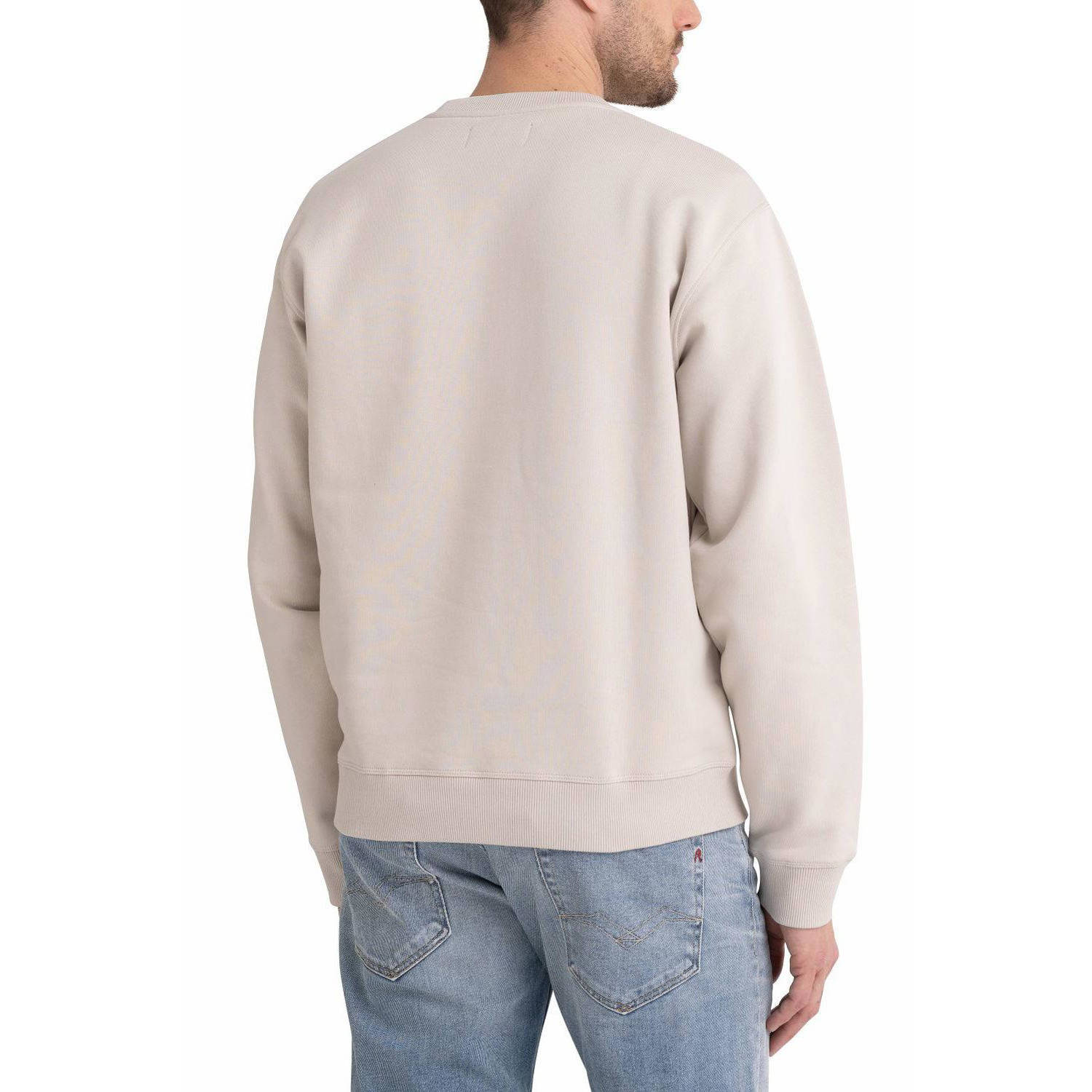 REPLAY sweater met printopdruk platinum