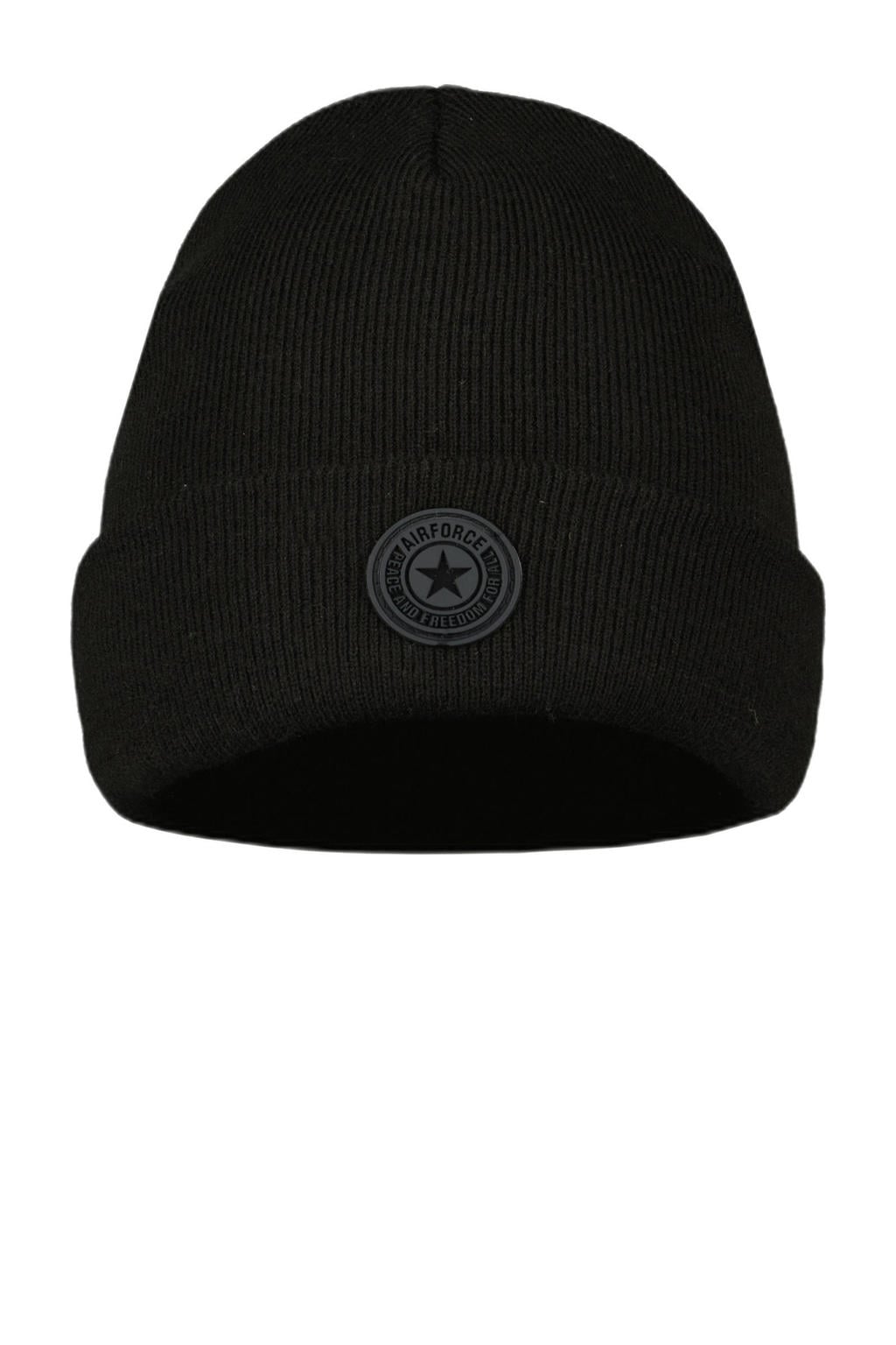 Airforce muts met logo zwart